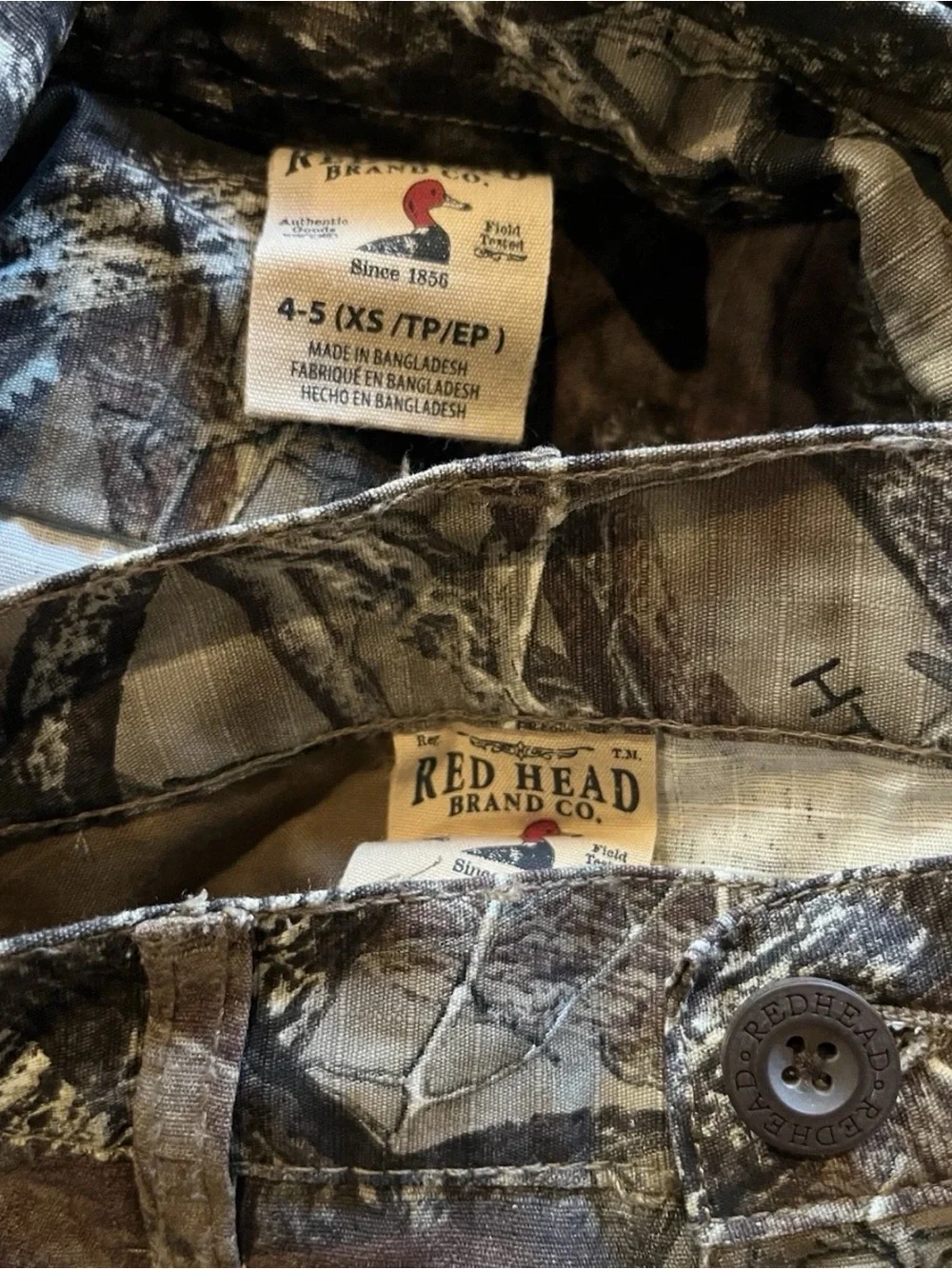 Red Head Camo Pants And Jacket Youth 4-5T Hunting Outdoors Outfit